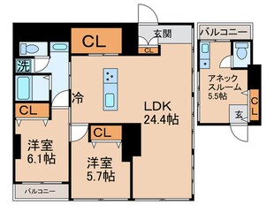 東雲ｷｬﾅﾙｺ-ﾄCODAN11号棟の物件間取画像